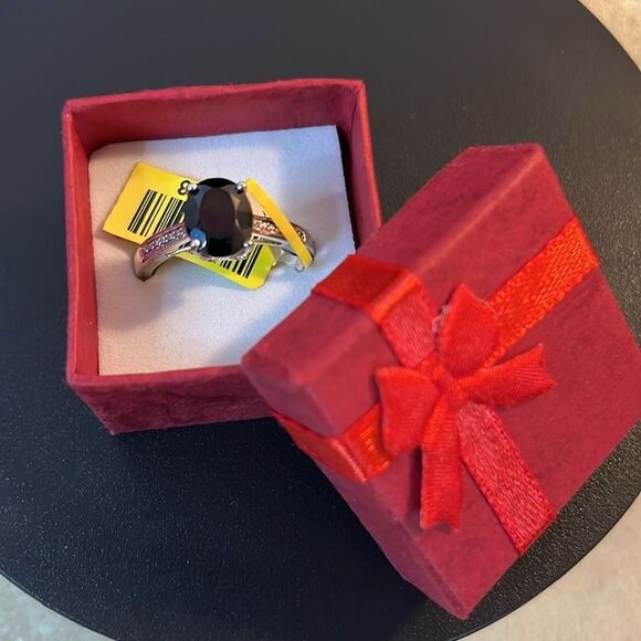 NWT Oval Cut Black Tourmaline Solitaire Ring Set in Sterling Silver size 10 - Picture 10 of 10